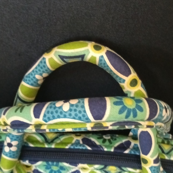 Vera Bradley Small Navy/Green floral satchel - Picture 3 of 7